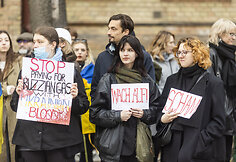 Protestas prie Vokietijos ambasados Vilniuje. Berlyne, pabusk! 