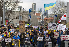 Protestas prie Vokietijos ambasados Vilniuje. Berlyne, pabusk! 