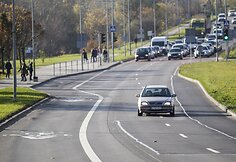 Vilniaus gatvėse padaugėjo vie&scaron;ajam transportui skirtų eismo juostų.