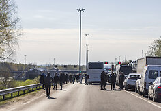 Gaisras Medininkų pasienio punkte: sudegė muitinės angaras