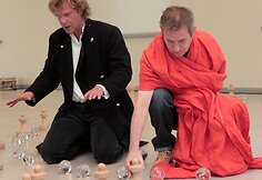 Gintaro Varno spektaklio &bdquo;Nusiaubta &scaron;alis Vilnius&ldquo; repeticija.