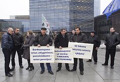 „Vilniaus viešojo transporto“ darbuotojų mitingas.