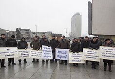 „Vilniaus viešojo transporto“ darbuotojų mitingas.