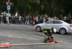 Ugniagesių pratybos penktadienio rytą Vilniaus centre sukėlė nerimo sostinės gyventojams.