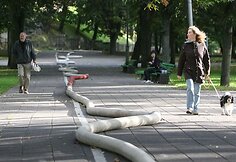 Ugniagesių pratybos penktadienio rytą Vilniaus centre sukėlė nerimo sostinės gyventojams.