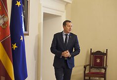 Artūras Zuokas Vilniaus rotu&scaron;ės Mero menėje.
