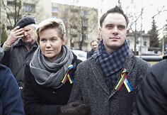 Prie Rusijos ambasados mitingas prieš Rusijos agresiją.