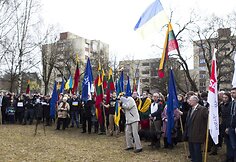Prie Rusijos ambasados mitingas prieš Rusijos agresiją.