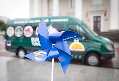 Lietuvos gyventojus prie euro pratins Eurobusas.