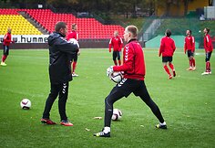 Lietuvos futbolo rinktinės treniruotė prie&scaron; varžybas su Estijos rinktine.