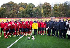 Lietuvos futbolo rinktinės treniruotė prie&scaron; varžybas su Estijos rinktine.