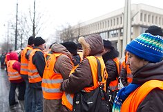 Prie Seimo vyko komunalinio ūkio darbuotojų piketas