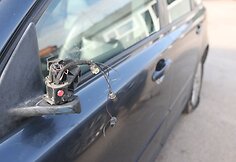 Pareigūno automobilis po avarijos