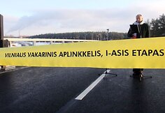 Iškilmingos ceremonijos metu atidaryta pirmoji Vilniaus vakarinio aplinkkelio atkarpa.