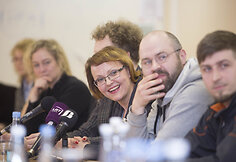 Spektaklio &bdquo;Žalia pievelė" spaudos konferencija