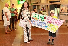 Evelinos Anusauskaitės sutiktuvių akimirka.