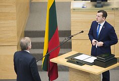 Ūkio ministro Virginijaus Sinkevičiaus priesaika Seime