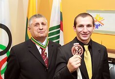 Treneris Jurijus Kolyčevas ir Egidijus Kavaliauskas