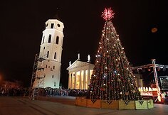 Vilniuje įžiebta Kalėdų eglė