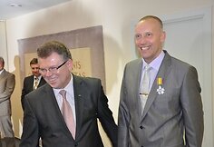 Geros nuotaikos per priėmimą netrūko