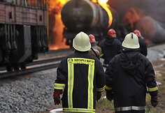 Latvijos Ventspilio uostamiestyje per traukinio avariją &scaron;e&scaron;tadienį užsidegė vagonas su benzinu.