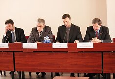 Diskusijos dalyviai (iš kairės) Gintaras Goda, Egidijus Žironas, Gintaras Švedas ir Zigmas Pocius
