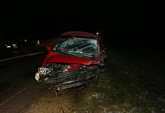 Automobilis &bdquo;VW Sharan&ldquo; įvykio vietoje 