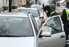 Policijos akcijos Telšiuose akimirka