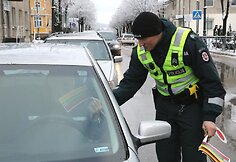 Policijos akcijos Telšiuose akimirka