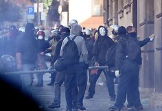 Protestuotojai Romos gatvėse