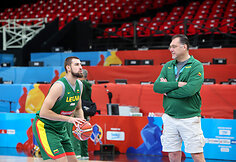 Arvydas Sabonis rinktinės treniruotėje