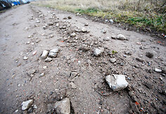 Akmenys Miestelėnų gatvėje