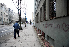 Gruziniški užrašai Kauno centre