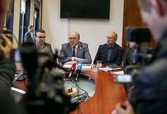 Spaudos konferencijos akimirkos