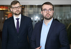 „CityBee“ vadovas Aurimas Drūtys ir Kauno miesto vicemeras Povilas Mačiulis