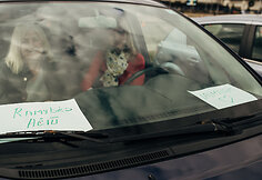 Fotosesijos &bdquo;Linkėjimas medikui pro automobilio langą&ldquo; akimirkos