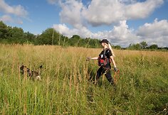 „K-9 paieška“ savanoriai su šunimis