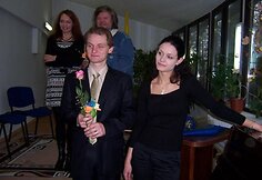 Liudas Mikalauskas ir jam akomponavusi Virginija Unguraitytė
