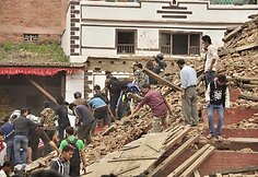 Nuotrauka po žemės drebėjimo Katmandu