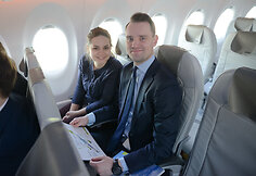 Pirmojo skrydžio su &bdquo;Bombardier CS300&ldquo; akimirkos