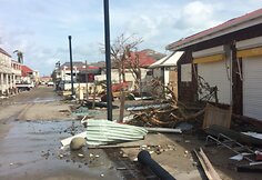 &Scaron;v. Bortolomėjaus sala po ją nusiaubusio uragano Irma