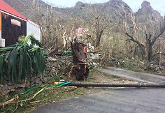 &Scaron;v. Bortolomėjaus sala po ją nusiaubusio uragano Irma