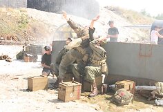 Akimirka iš juostos „Išgyventi didžiąją dieną“ filmavimo aikštelės.