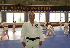 Japonų dziudo meistrai Klaipėdoje vedė treniruotę.