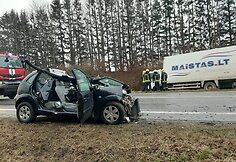 Skaudi avarija tarp Kretingos ir Palangos.