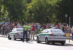 Saugią dviratininkų kelionę užtikrino policija.