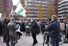 Mitingo dalyviai.