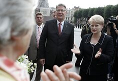 Dalia Grybauskaitė su Latvijos prezidentu Valdžiu Zatleru