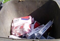 Patikrinimo pabūgęs lenkas cigaretes išmetė į šiukšlių konteinerį