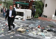 Turkijoje demonstrantai protestavo prieš TVF susitikimą